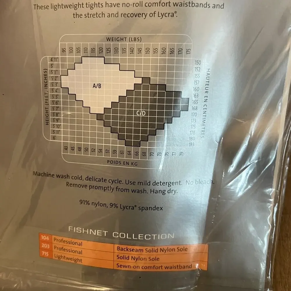 NOS Danskin Black Fishnet Stockings